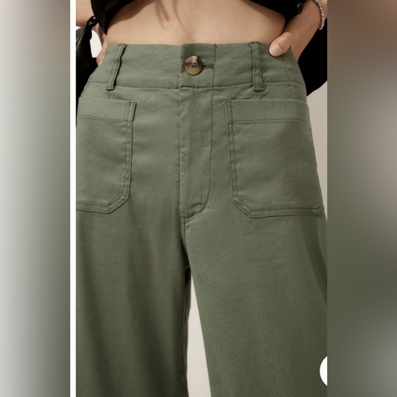 Anthropologie The Colette Cropped Wide Leg Pant: Linen Edition Size 28 NWT - Picture 2 of 15